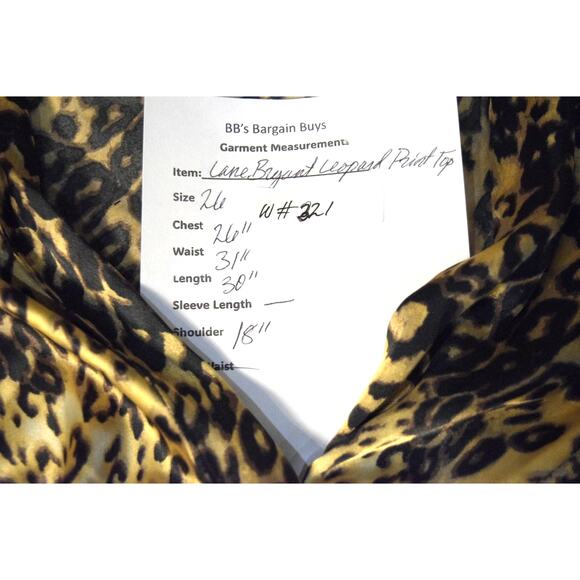 Lane Bryant Leopard Cheetah Print Pop-over Top Sleeveless Shirt V-Neck Twisted - Picture 6 of 6